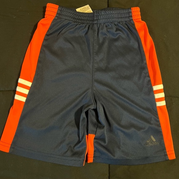 Adidas Kids Navy and Orange Athletic Shorts - Picture 1 of 3